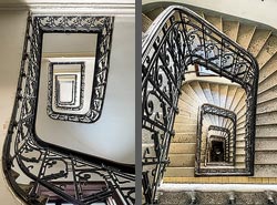 Stiegenhaus/Treppenhaus in einem Wohnhaus in Wien, &Ouml;sterreich