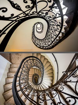 Stiegenhaus/Treppenhaus in einem Wohnhaus in Wien, &Ouml;sterreich