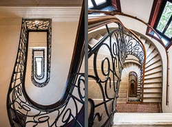 Stiegenhaus/Treppenhaus in einem Wohnhaus in Wien, &Ouml;sterreich