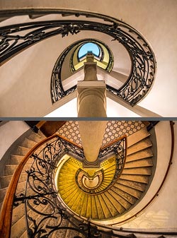 Stiegenhaus/Treppenhaus in einem Wohnhaus in Wien, &Ouml;sterreich