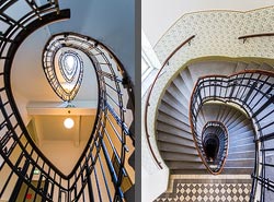 Stiegenhaus/Treppenhaus in einem Wohnhaus in Wien, &Ouml;sterreich