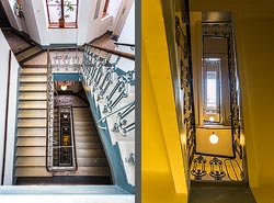 Stiegenhaus/Treppenhaus in einem Wohnhaus in Wien, &Ouml;sterreich