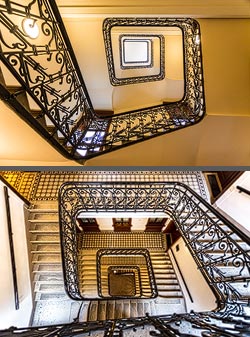 Stiegenhaus/Treppenhaus in einem Wohnhaus in Wien, &Ouml;sterreich