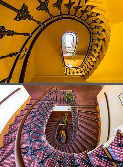 Stiegenhaus/Treppenhaus im Hotel Austria in Wien, &Ouml;sterreich