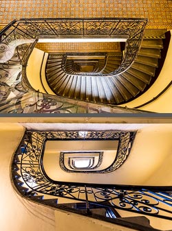 Stiegenhaus/Treppenhaus in einem Wohnhaus in Wien, &Ouml;sterreich