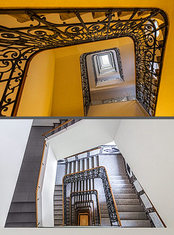 Stiegenhaus/Treppenhaus im Hotel Steigenberger Herrenhof in Wien, &Ouml;sterreich