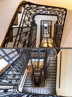 Stiegenhaus/Treppenhaus in einem Wohnhaus in Wien, &Ouml;sterreich