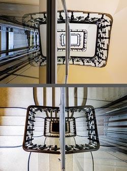 Stiegenhaus/Treppenhaus in einem Wohnhaus in Wien, &Ouml;sterreich