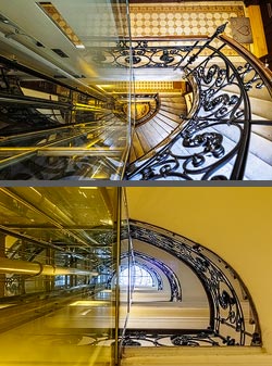 Stiegenhaus/Treppenhaus in einem Wohnhaus in Wien, &Ouml;sterreich