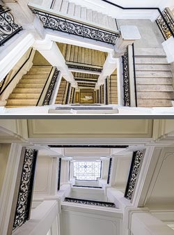 Stiegenhaus/Treppenhaus in der Universität Die Angewandte in Wien, &Ouml;sterreich