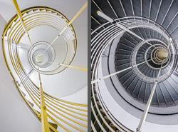 Stiegenhaus/Treppenhaus in der Postsparkasse von Otto Wagner in Wien, &Ouml;sterreich