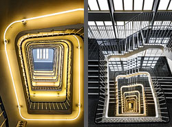 Stiegenhaus/Treppenhaus im Gewerbehaus in Wien, &Ouml;sterreich