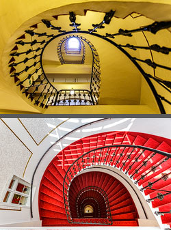 Stiegenhaus/Treppenhaus im Hotel Wandl in Wien, &Ouml;sterreich