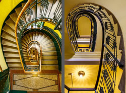 Stiegenhaus/Treppenhaus im Hotel Bergwirt Schönbrunn in Wien, &Ouml;sterreich