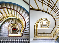 Stiegenhaus/Treppenhaus im Florahof in Wien, &Ouml;sterreich