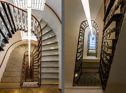 Stiegenhaus/Treppenhaus in einem Gebäude der TU Wien, &Ouml;sterreich