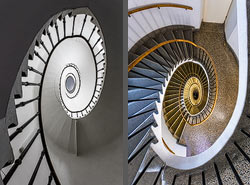 Stiegenhaus/Treppenhaus in einem Gebäude der TU Wien, &Ouml;sterreich