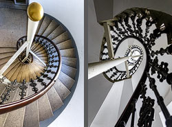 Stiegenhaus/Treppenhaus in einem Gebäude der TU Wien, &Ouml;sterreich