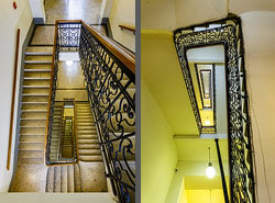 Stiegenhaus/Treppenhaus in einem Gebäude der TU Wien, &Ouml;sterreich