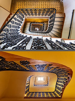 Stiegenhaus/Treppenhaus im Hotel Josefshof am Rathaus in Wien, &Ouml;sterreich