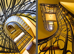 Stiegenhaus/Treppenhaus im Hotel Josefshof am Rathaus in Wien, &Ouml;sterreich