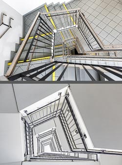 Stiegenhaus/Treppenhaus im Bezirksamt Margareten in Wien, &Ouml;sterreich