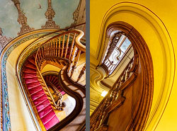 Stiegenhaus/Treppenhaus in der Villa Patumbah in Zürich, Schweiz