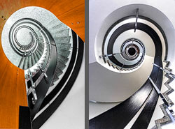 Stiegenhaus/Treppenhaus in einem Wohnhaus in Zürich, Schweiz