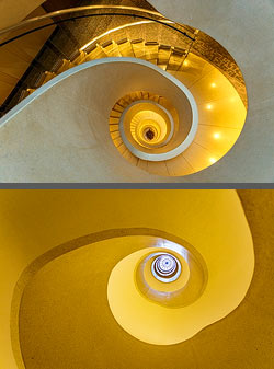 Stiegenhaus/Treppenhaus im Hotel Atlantis in Zürich, Schweiz