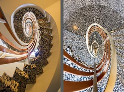 Stiegenhaus/Treppenhaus im Bürogebäude City Haus in Zürich, Schweiz