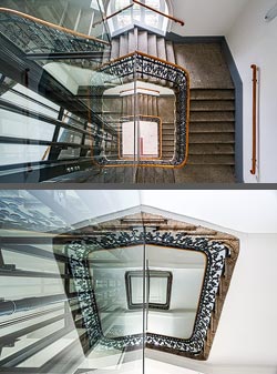 Stiegenhaus/Treppenhaus im Bürogebäude Handelshof in Zürich, Schweiz