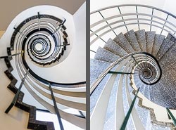 Stiegenhaus/Treppenhaus in einem Wohnhaus in Zürich, Schweiz