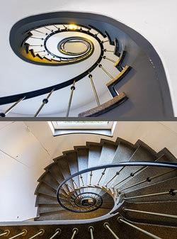 Stiegenhaus/Treppenhaus in einem Wohnhaus in Zürich, Schweiz